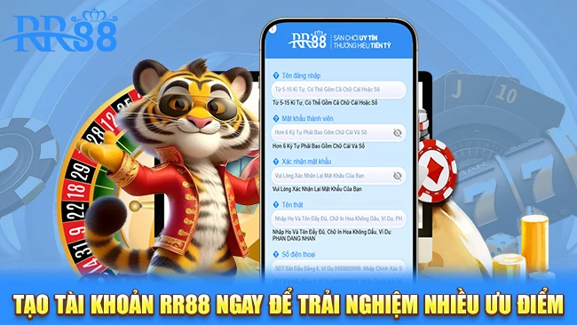 Tạo tài khoản RR88 ngay để trải nghiệm nhiều ưu điểm